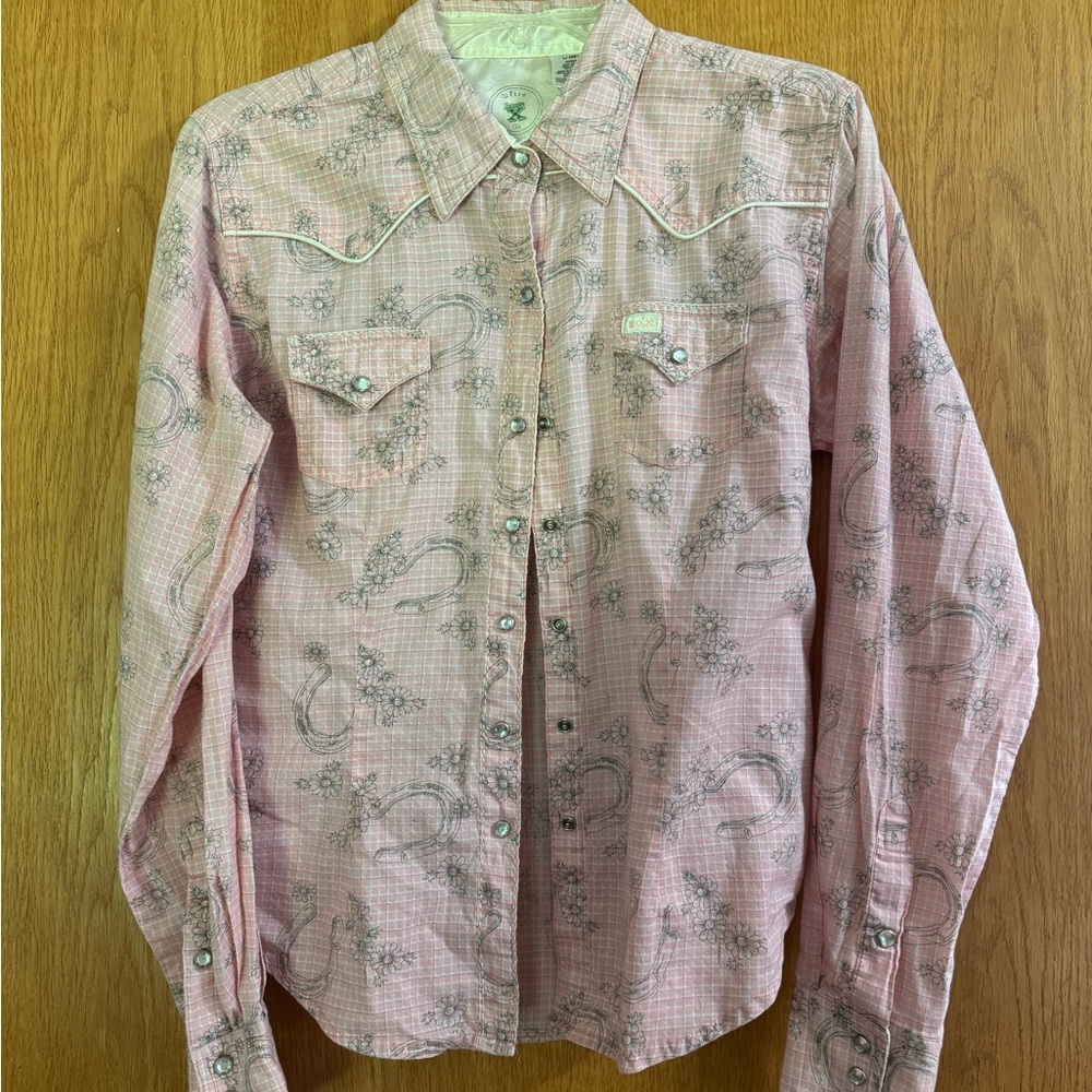 Pink womens buttom down